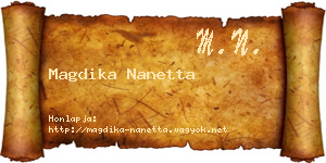 Magdika Nanetta névjegykártya